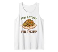 Slow and Steady GANA la Siesta Divertida Caja para Dormir Turtle Lazy Camiseta sin Mangas