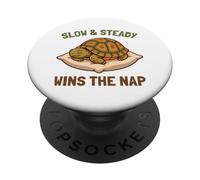 Slow and Steady GANA la Siesta Divertida Caja para Dormir Turtle Lazy PopSockets PopGrip Adhesivo
