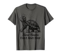 Slow Beats Fast Any Day Turtle Chill Filosofía Camiseta