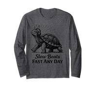 Slow Beats Fast Any Day Turtle Chill Filosofía Manga Larga