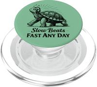 Slow Beats Fast Any Day Turtle Chill Filosofía PopSockets PopGrip para MagSafe