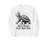 Slow Beats Fast Any Day Turtle Chill Filosofía Sudadera