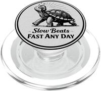 Slow Beats Fast Any Day Turtle Relax Filosofía Cita PopSockets PopGrip para MagSafe