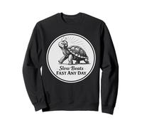 Slow Beats Fast Any Day Turtle Relax Filosofía Cita Sudadera