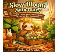 Slow Bloom Sanctuary: A Cozy Sloth Coloring Book of Gentle Gardening, Soft Light, and Quiet Companionship