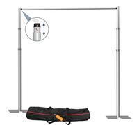 Slow Dolphin Kit de Soporte de telón de Fondo de Tubo y Drap de 8 pies, Soporte de Fondo Ajustable Resistente para Eventos, Fiestas de cumpleaños, exhibiciones y decoración de Bodas