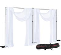 SLOW DOLPHIN Kit de soporte para telón de fondo de estudio fotográfico de 20 x 10 pies, soporte de telón de fondo ajustable resistente con bolsa de transporte para eventos, fiestas de cumpleaños,