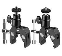 SLOW DOLPHIN Súper abrazadera para fotografía con abrazadera de cámara de montaje de cabeza de bola y mini adaptador de montaje de zapata caliente con tornillo de trípode de 1/4 pulgadas -20 para