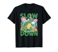 Slow Down Happy Turtle Party Hat Relajante Vida Dibujos Animados Camiseta