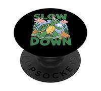 Slow Down Happy Turtle Party Hat Relajante Vida Dibujos Animados PopSockets PopGrip Adhesivo