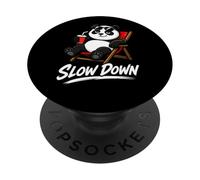 Slow Down Panda Divertido Animal Relajado Mascota PopSockets PopGrip Adhesivo