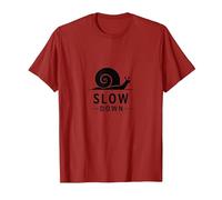 Slow Down Snail Art: Vida Consciente inspiradora Camiseta, Hombre, Arándano, L