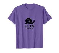 Slow Down Snail Art: Vida Consciente inspiradora Camiseta, Hombre, Morado Jaspeado, L