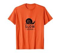 Slow Down Snail Art: Vida Consciente inspiradora Camiseta, Hombre, Naranja, XXL