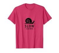 Slow Down Snail Art: Vida Consciente inspiradora Camiseta, Hombre, Rojo Jaspeado, L