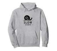 Slow Down Snail Art: Vida Consciente inspiradora Sudadera con Capucha, Unisex para Adultos, Gris Jaspeado, L