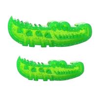 Slow Feed Chew and Fetch Crocodile, Dog Slow Feeder Puzzle Toy, Bite and Brush Dental Toy, Alligator Dog Toy For Large, Medium & Small Dogs Teeth Cleaning (Green,Large + Small)