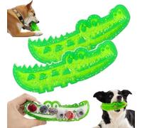 Slow-Feed Chew & Fetch Crocodile Dog Toy, Dog Slow Feeder Puzzle Toy, Cute Chew Toys Alligator Treat Interactive Dispenser Small Medium Large Dogs Tough Gator Bite and Brush Teeth Cleaning(Large*2)