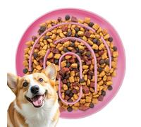 Slow Feeder Bowl, Pet Dish, Silicone Food Holder, Healthy Eating Feed, Indoor Outdoor Round Dish for Diced Chicken, Cream Cheese, and Balanced Meals, 5.91x5.91x0.79 Inches