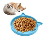 Slow Feeder Cat Bowl, Silicone Kitten Dish, Easy Clean Pet Feeding Bowl with Anti Spill Design, Dry Wet Food Holder, Floor Safe Feeding Accessory for Indoor Outdoor Puppy Mealtime Tool