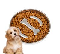 Slow Feeder Dog - Bowl Dogs | Anti-Choking Bite-Resistant Pet Feeding Dish Encourages Healthy Eating Dog Bowl for Improving Eating Habits of Small Medium Large Dogs Anti-Tip Stainless Steel