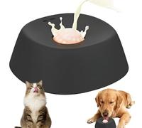 Slow Feeder Dog Bowl for Liquid Treats, No Spill Lick Bowl with Rolling Ball, Anti-Slip Silicone Dog Feeding Bowl for Bone Broth, Yogurt, Wet Food & Post-Op Nutrition(Black)