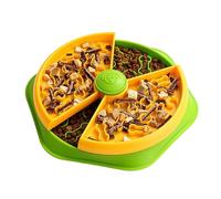 Slow Feeder Dog Bowl Rotating Maze - 2 Layer Anti Spill Feeding Dish for Cats Puppy Pet Breed Hound Bulldog Eating Drinking | 360 Degree Design with Food Puzzle Structure Portion Control