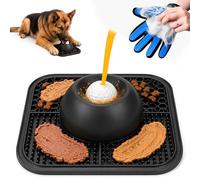 Slow Feeder Dog Bowl with Ball, Lick Mats for Dogs, Dog Licking Bowl with Ball, Anti Slip Silicone Suction Cup Dog Bowls Lick Mats for Large Small Pet Dogs Treats (Black)