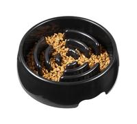 Slow Feeder Dog Bowls, Preventing Choking Dishes, Anti-Slip Interactive Puppy Tableware, Pet Mealtime Training Tool for Small Large Dog Cat Feeding Routina, Blck, 9,45 x 9,45 pulgadas