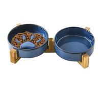 Slow Feeder - Juego de comederos para perros, diseño de huellas de patas de cerámica para perros y agua, accesorios para mascotas para casa, jardín, interior, exterior, coche, camping