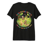 Slow Hiking Society El último en Llegar a la Cima GANA Divertido Excursionista Camiseta Premium