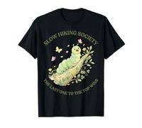 Slow Hiking Society The Last One to The Top GANA Hombres Mujeres Camiseta