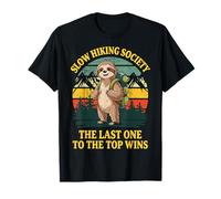 Slow Hiking Society The Last One To The Top Wins Naturaleza Camiseta