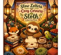 Slow letters and cozy corners of sloth coloring book: A Relaxing Coloring Book of Cozy Corners, Gentle Letter Writing, and Peaceful Woodland Moments