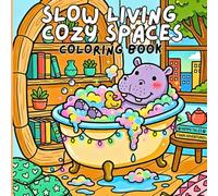 Slow Living Cozy Spaces - Coloring Book: 42 Unique Kawaii Illustrations for Adults and Teens - Cozy Animal Life, Homey Interiors & Gentle Everyday Moments