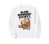 Slow Morning Society Sleepy Sloth Café Humor Sudadera
