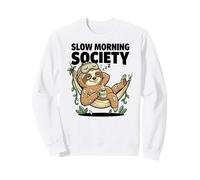 Slow Morning Society Sleepy Sloth Café Humor Sudadera