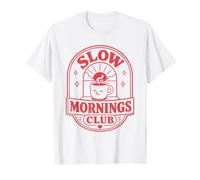 Slow Mornings Club Café Sunrise Vintage Cozy Humor Camiseta