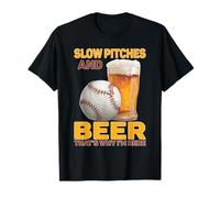 Slow Pitches And Beer That's Why I'm Here Baseball Fan Camiseta