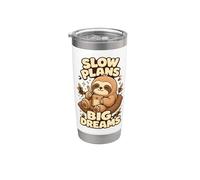 Slow Plans Big Dreams Humor agenda Vaso térmico de acero inoxidable de doble pared