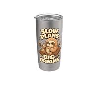 Slow Plans Big Dreams Humor agenda Vaso térmico de acero inoxidable de doble pared