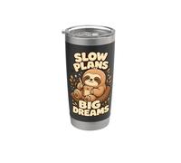 Slow Plans Big Dreams Humor agenda Vaso térmico de acero inoxidable de doble pared