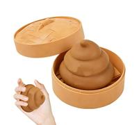 Slow Rising Poop Balls, Sensory Squeeze Dough Toy, 3.5x3.5 Inch Set with Steamer Box, Soft Foam Stress Reliefs, Fun Fidget Toy with Cute Design, Relaxation Item for Home School Travel