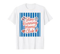 Slow Running Moms Club Divertido Jogging Mamá Fitness Camiseta gráfica económica, Hombre, Blanco, L