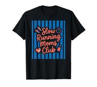 Slow Running Moms Club Divertido Jogging Mamá Fitness Camiseta gráfica económica, Hombre, Negro, M