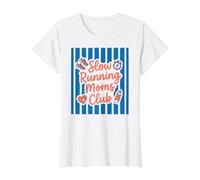 Slow Running Moms Club Divertido Jogging Mamá Fitness Camiseta gráfica económica, Mujer, Blanco, S