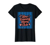 Slow Running Moms Club Divertido Jogging Mamá Fitness Camiseta gráfica económica, Mujer, Negro, XL