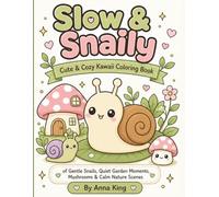 Slow & Snaily: Cute & Cozy Kawaii Coloring Book of Gentle Snails, Quiet Garden Moments, Mushrooms & Calm Nature Scenes