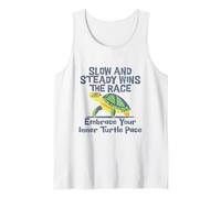 Slow Steady Wins The Race Inner Turtle Pace - Cita divertida Camiseta sin Mangas