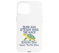 Slow Steady Wins The Race Inner Turtle Pace - Cita divertida Carcasa para iPhone 15